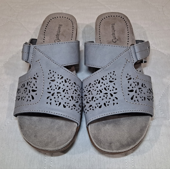 Baretraps JARA Open-Toe Slide Sandals Women's 7M Gray Adj. Hook & Loop Straps - Picture 10 of 14